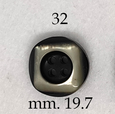 Bottone in resina grigio sfumato anni 70