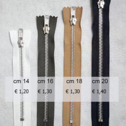 Cerniera zip in metallo mm. 5 (YKK) - Merceria Cheri - Rimini