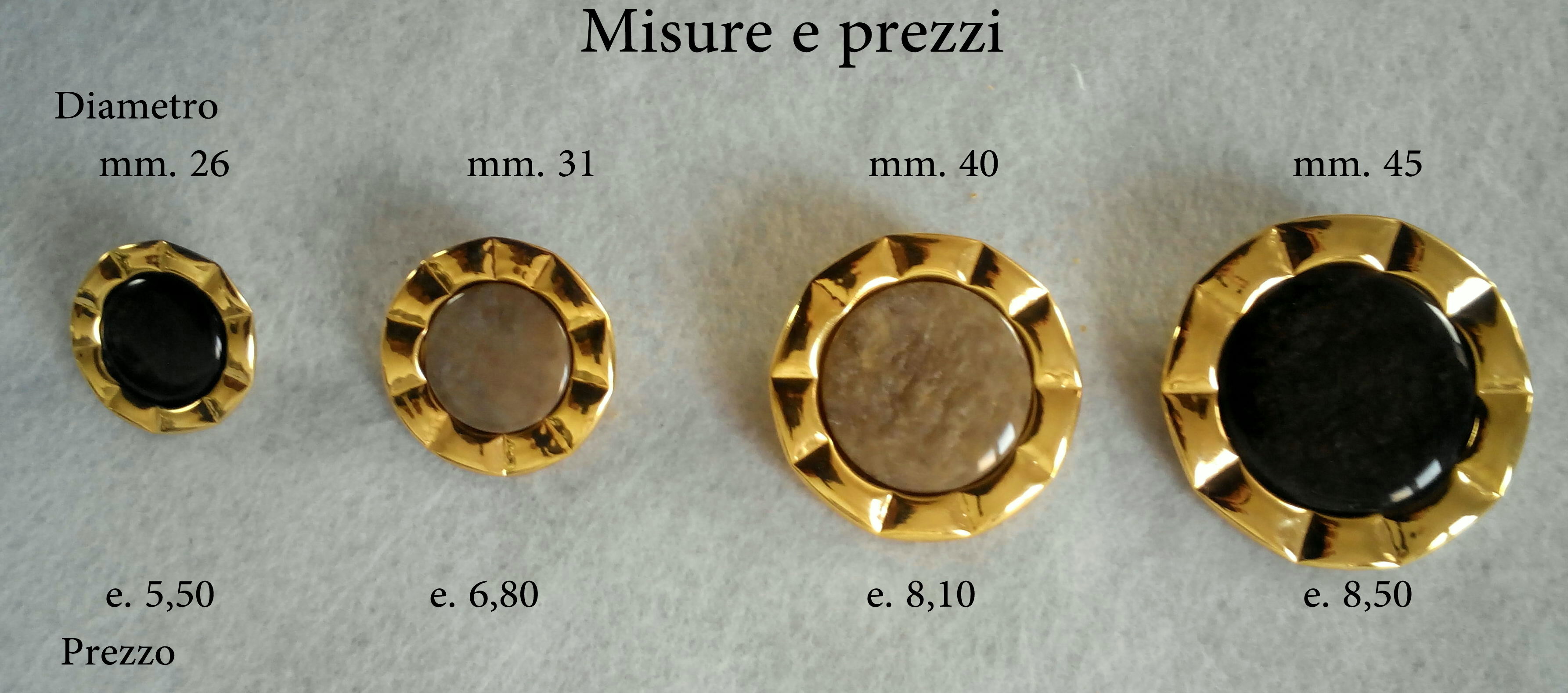 Bottone dorato in metallo - Merceria Cheri - Rimini