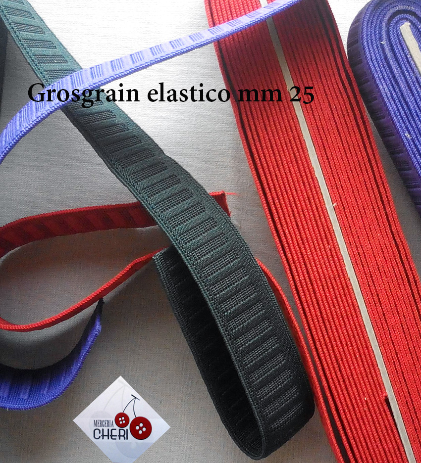 Nastro elastico (Grosgrain) mm. 25 vendita a metraggio