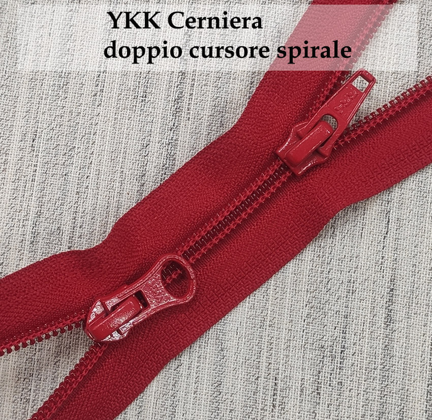 YKK zip doppio cursore spirale cm. 85