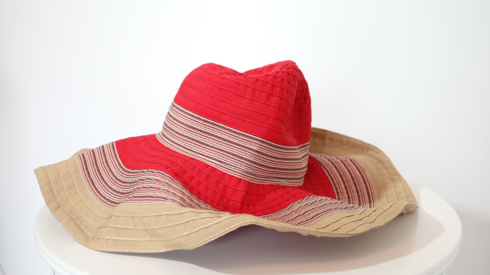 Cappello da spiaggia Rosso e Beige