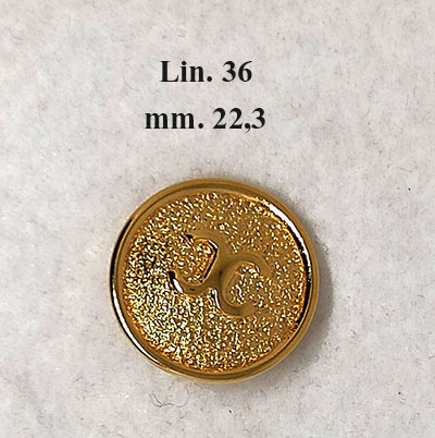 Bellissimo bottone con simbolo a rilievo di metallo