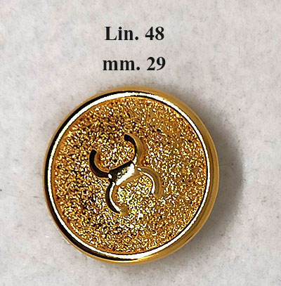 Bellissimo bottone con simbolo a rilievo di metallo
