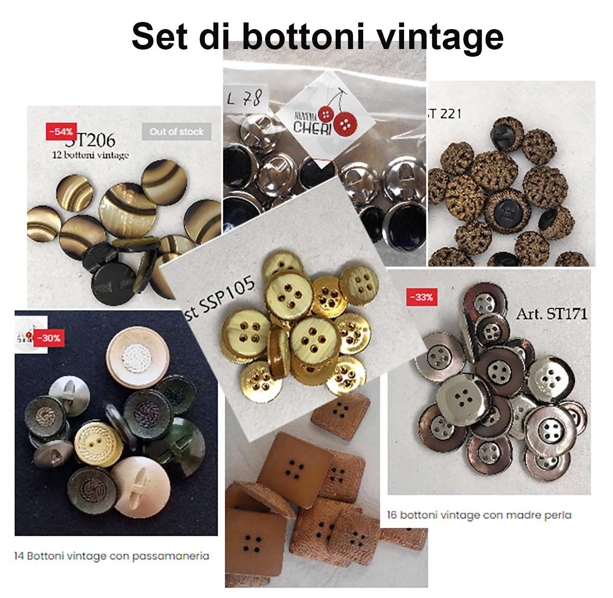 Set di Bottoni Vintage